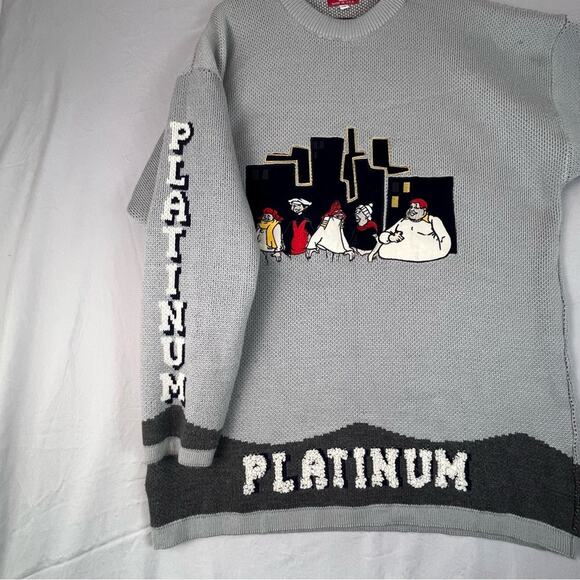 Vintage 90"s Rare Fubu Platinum Fat Albert Sweater Mens 1X Junkyard Gang Velvet - Picture 9 of 16